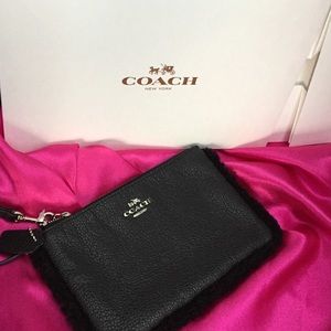 Coach Faux Wool Fur Clutch