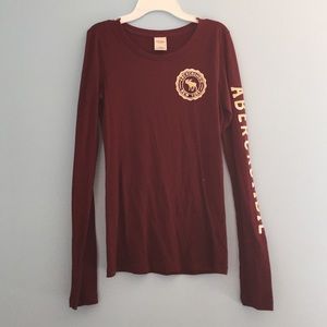 long sleeve maroon Abercrombie shirt
