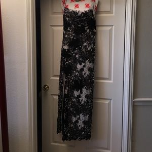 Black and white lace gown.