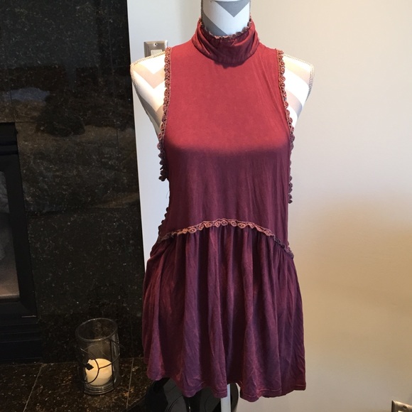 Burgundy baby doll tank tunic