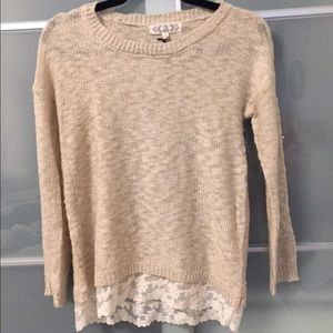 Lace trim sweater