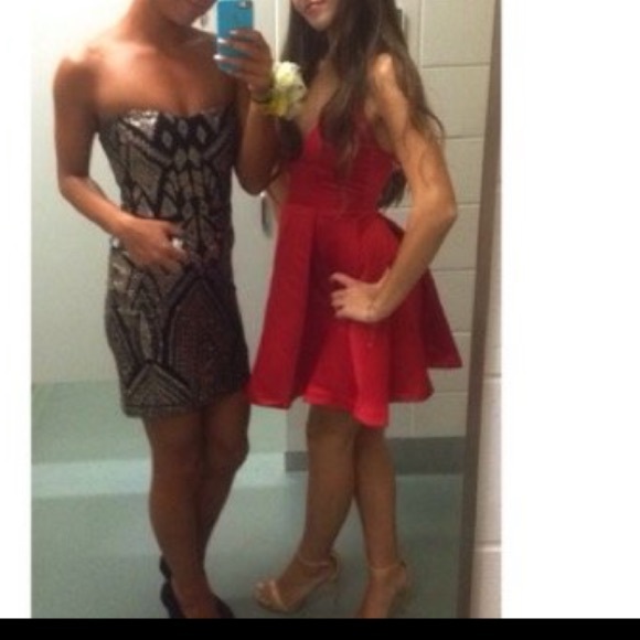 Red Satin Dress - Picture 4 of 4