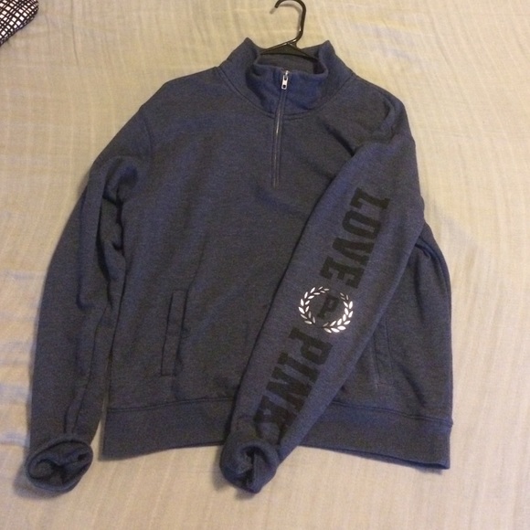 PINK navy half zip pullover