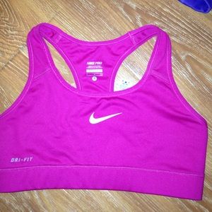 Pink Nike sports bra