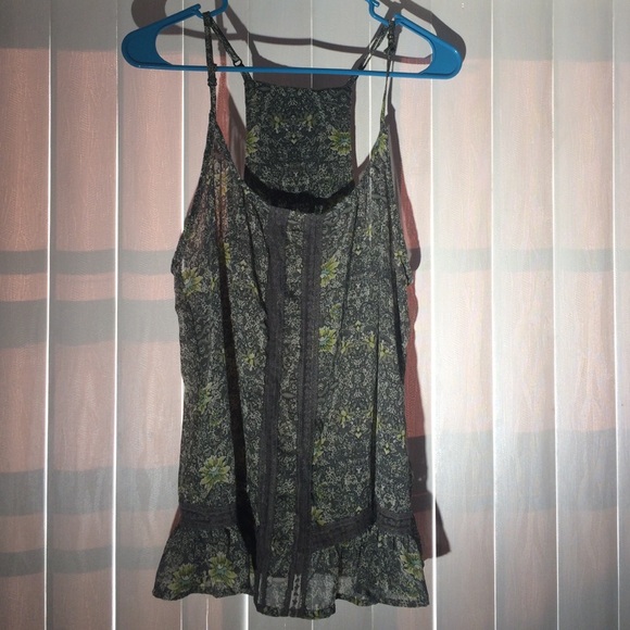 GRAY SHEER SPAGHETTI TOP!!!
