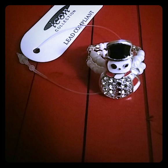 Snowman bead ring