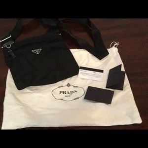 Nero Prada Vela Crossbody Bag.