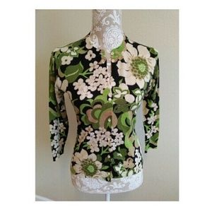 Retro print cardigan