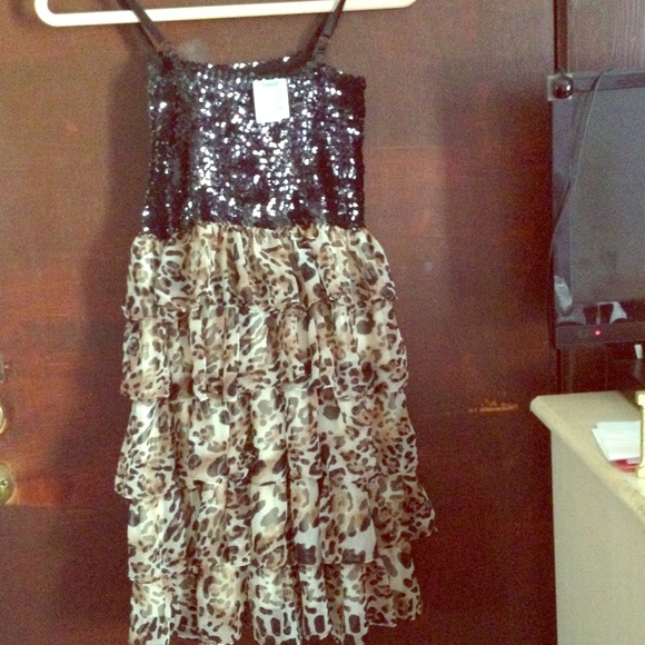 Papaya leopard dress
