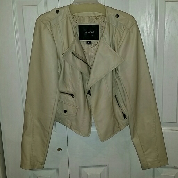 Faux leather jacket.