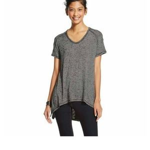 Black and white striped drapey tee