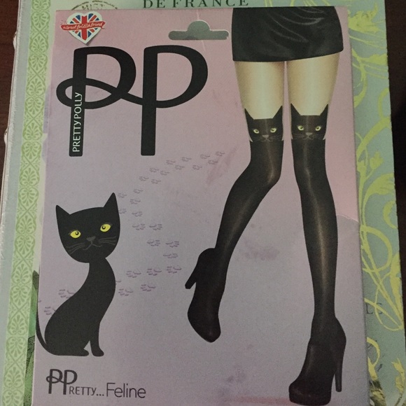 Cat print stocking tights