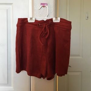 Burnt Red Suede Skort