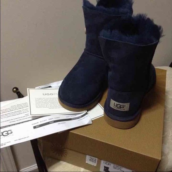 Navy Blue Bailey Button Uggs