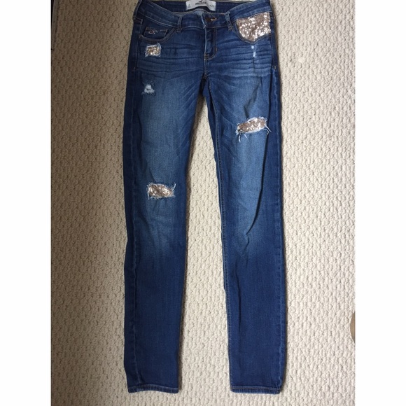 Hollister sequin skinny jeans