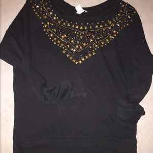 Black and gold fitted shirt