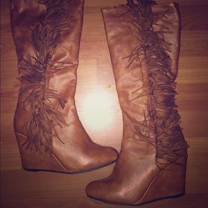 Tassel Wedges Boots
