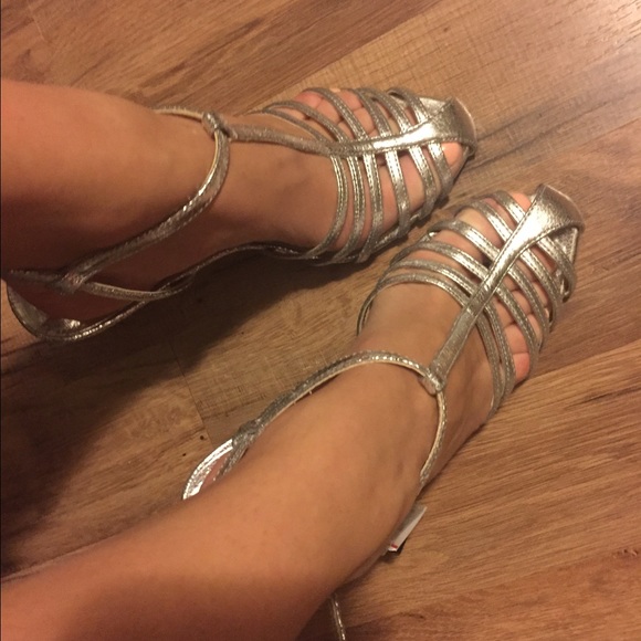 BRAMD NEW NEVER WORN ZARA SILVER CAGE SHOES