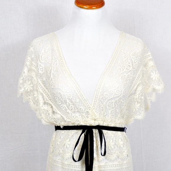 NWOT | Anthropologie Lace Top with Ribbon Detail - Picture 2 of 4