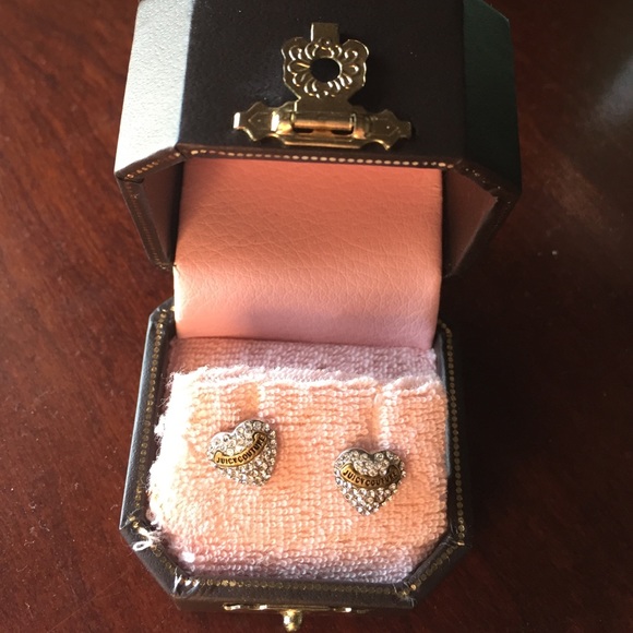 Juicy Couture Jewelry - Juicy couture heart shaped, diamond earrings