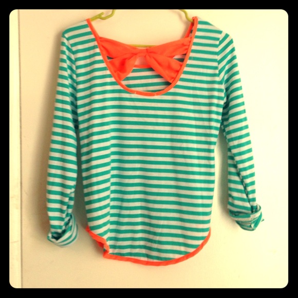 Orange and mint top