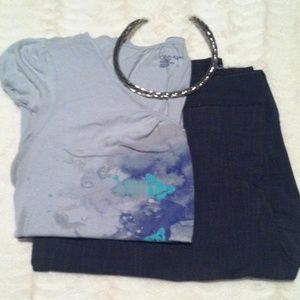 Marilyn Calvin Klein Cap Sleeve Print Top