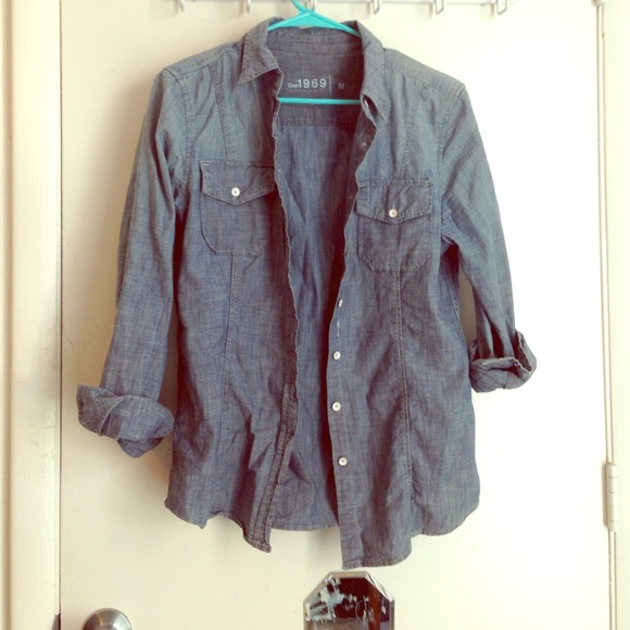 Jean button down blouse