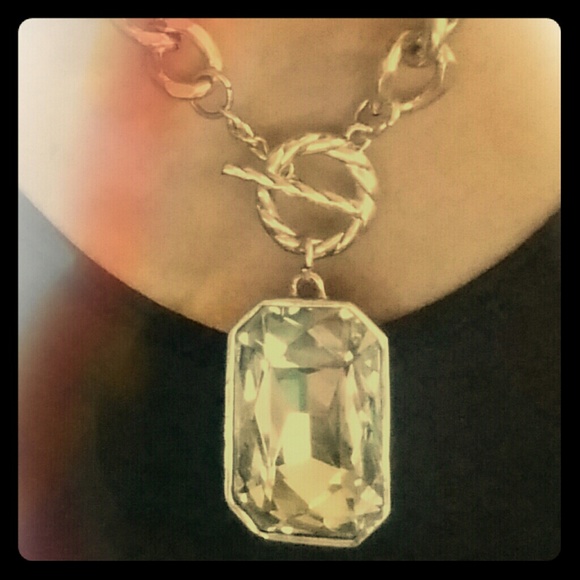 Large Rhinestone Chain Necklace