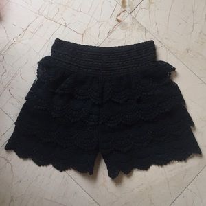 Lace black shorts