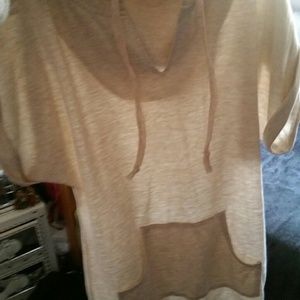 Long, short sleeve tan shirt