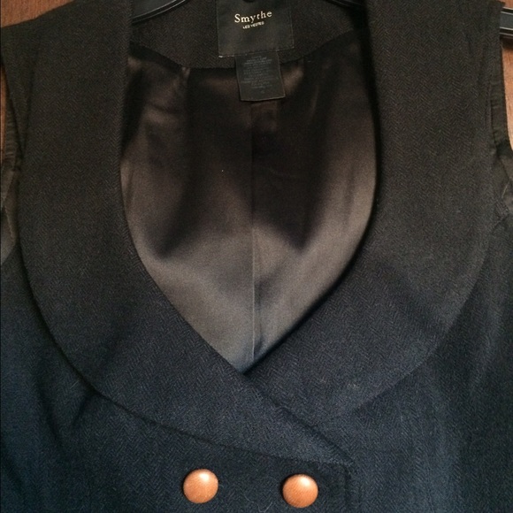 Smythe Black Wool Waistcoat