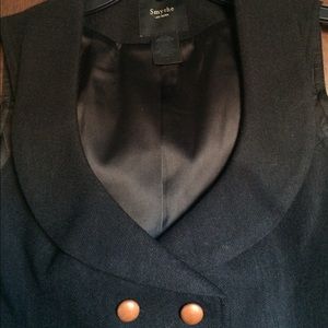 Smythe Black Wool Waistcoat