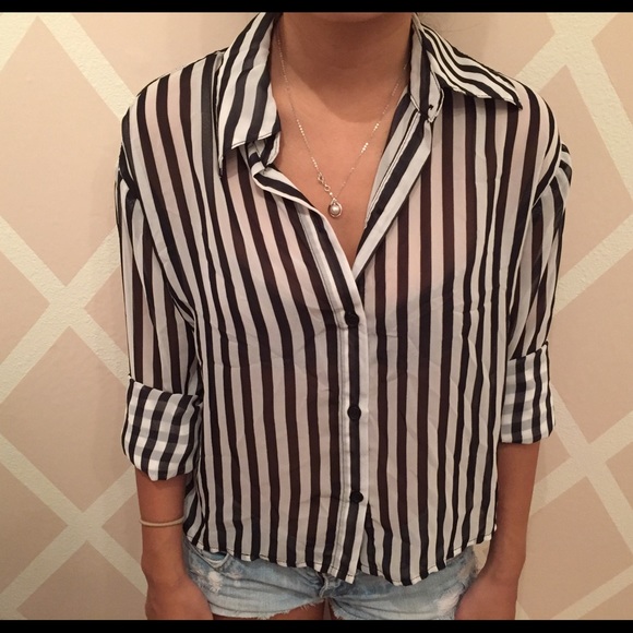 Material girl long sleeve striped blouse