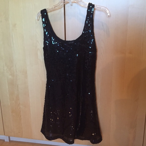 Black sequin mini dress