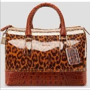ISO brown leopard furla candy bag