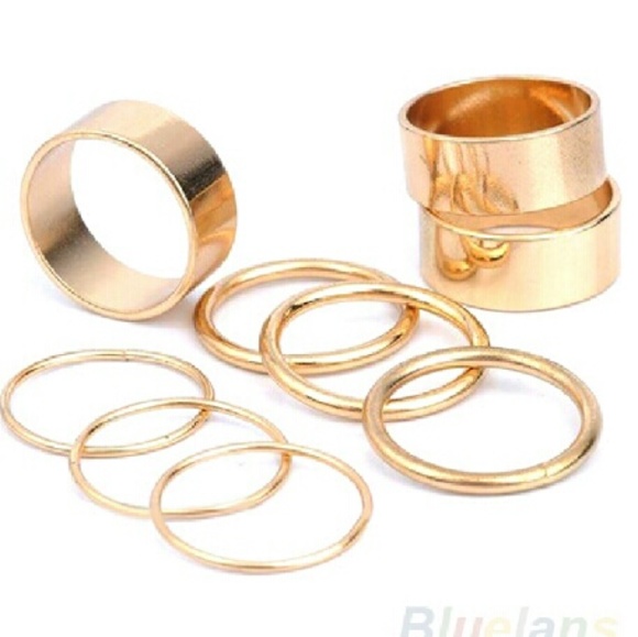 9 pc knuckle gold ring set - Picture 3 of 3