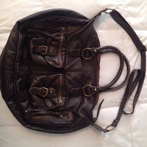 Dark brown cross body purse
