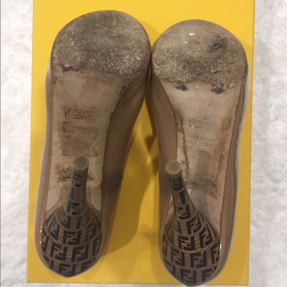 Fendi Nude Pumps with Logo Heel! - Picture 4 of 4