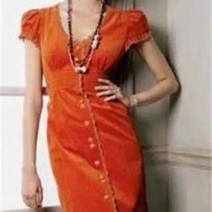Anthropologie '06 Maeve Corduroy Shirtdress XS 0