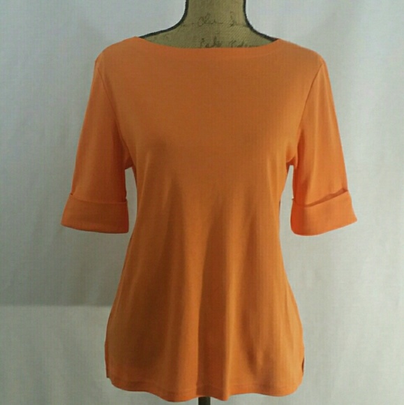 Orange Ralph Lauren Cuffed Tee (XL)