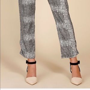 Ivory and black pumps