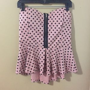 Strapless peplum blouse