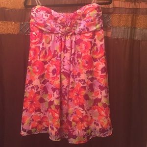 Strapless Floral Dress