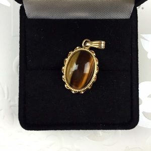 14K Tiger Eye Pendant