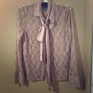 Pink lace long sleeve top