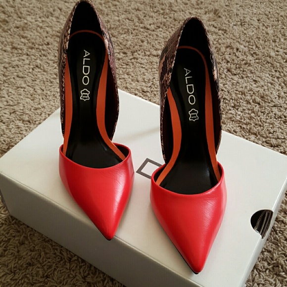 Aldo Snake Print and Pink Heels - Picture 2 of 4