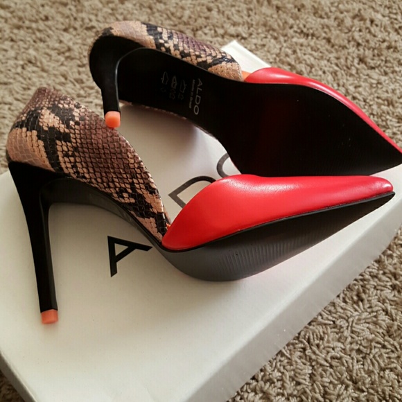 Aldo Snake Print and Pink Heels - Picture 4 of 4