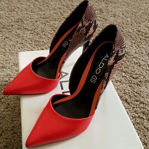Aldo Snake Print and Pink Heels