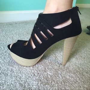 Black Strappy High Heels