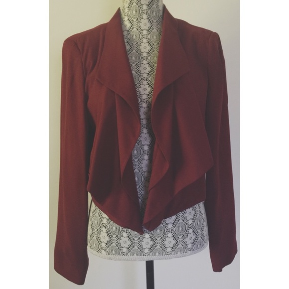 Topshop Jackets & Blazers - Topshop maroon cropped blazer